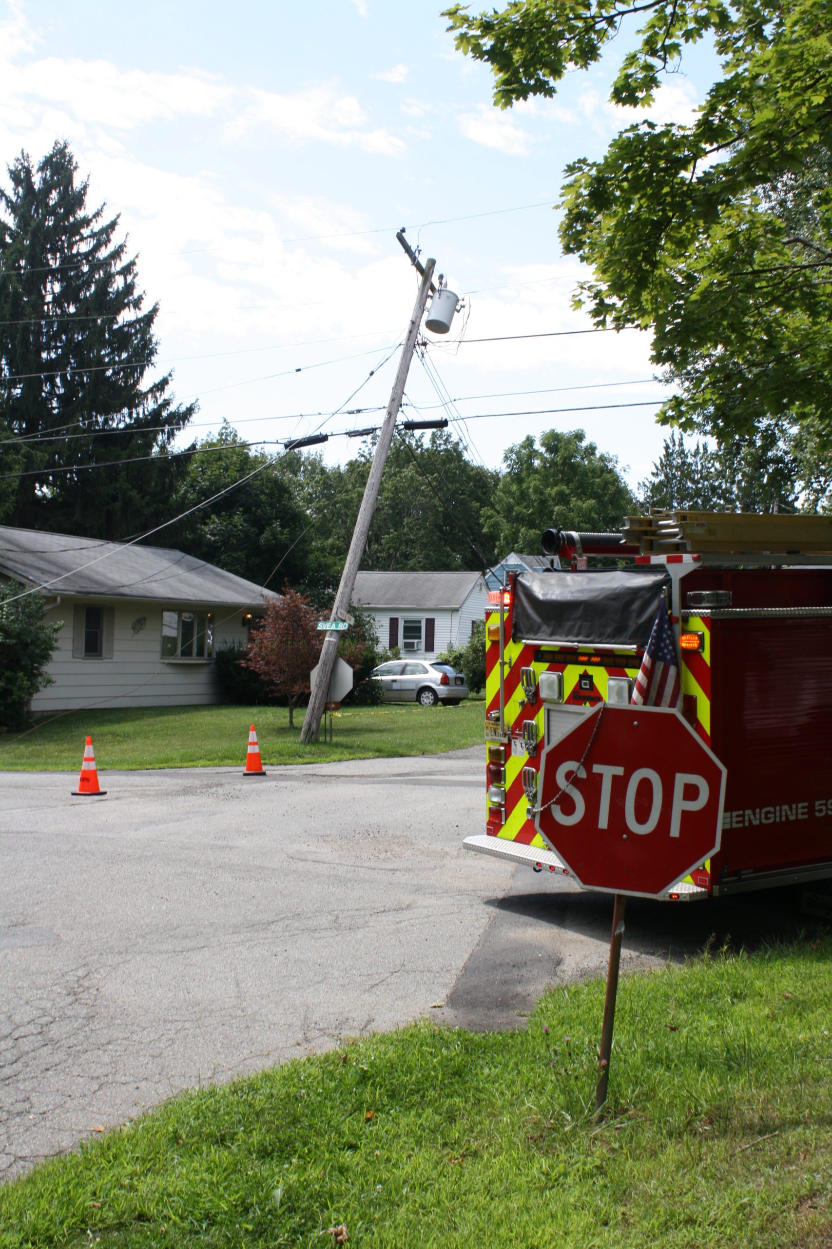 Car Snaps Pole – Budd Lake Fire Department